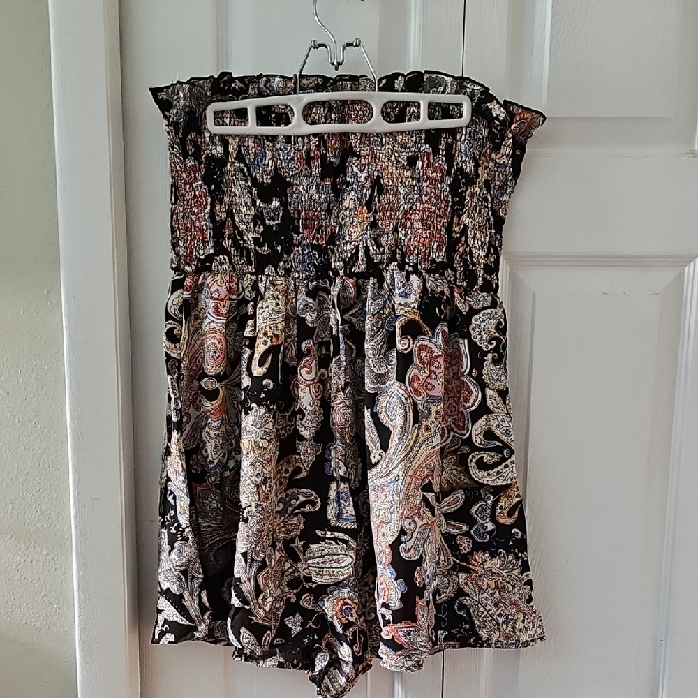 Bohemian Paisley Print One Piece Shorts Jumper